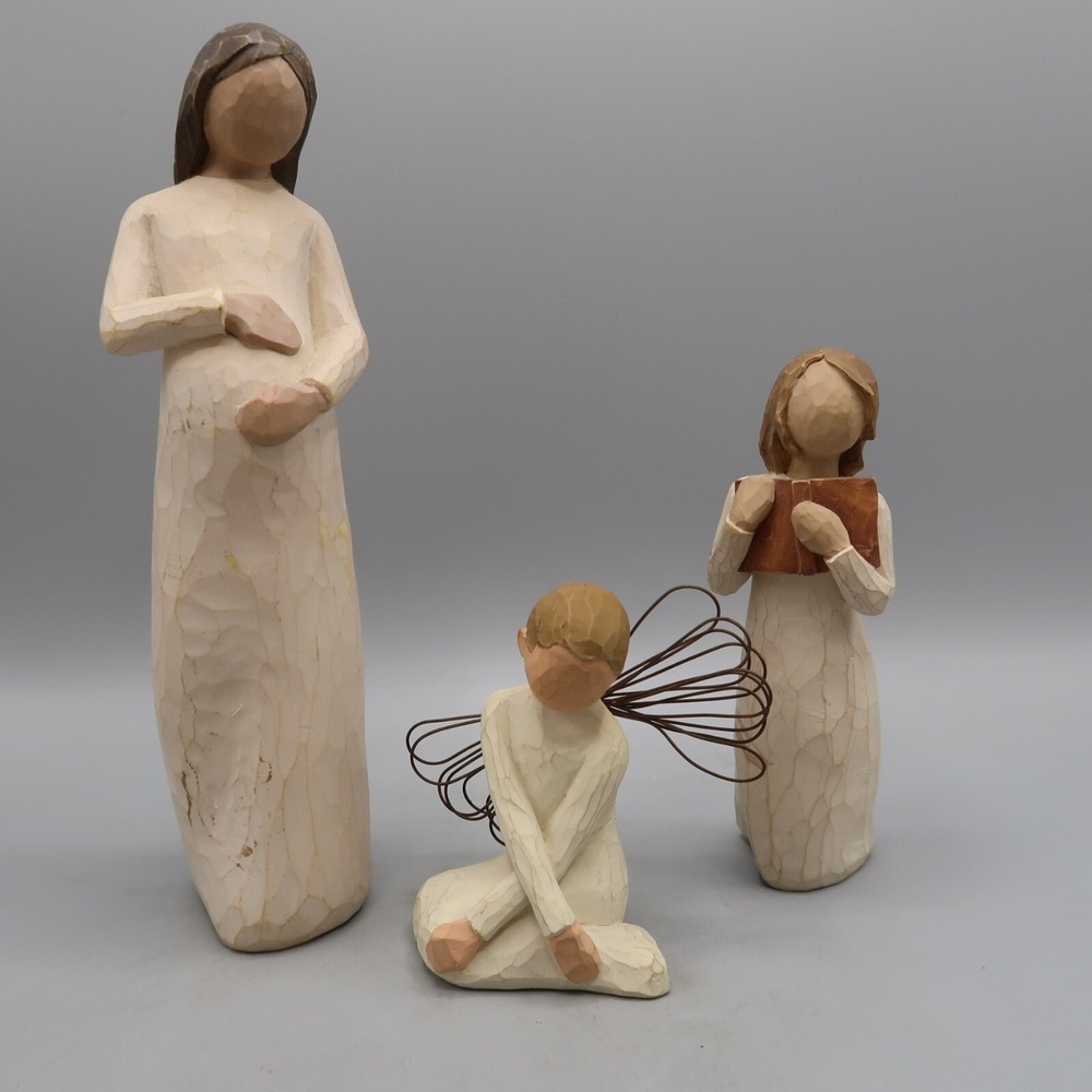 3 Willow Tree Figurine Angel by Susan Lordi Serenity Love Learning Cherish Lot